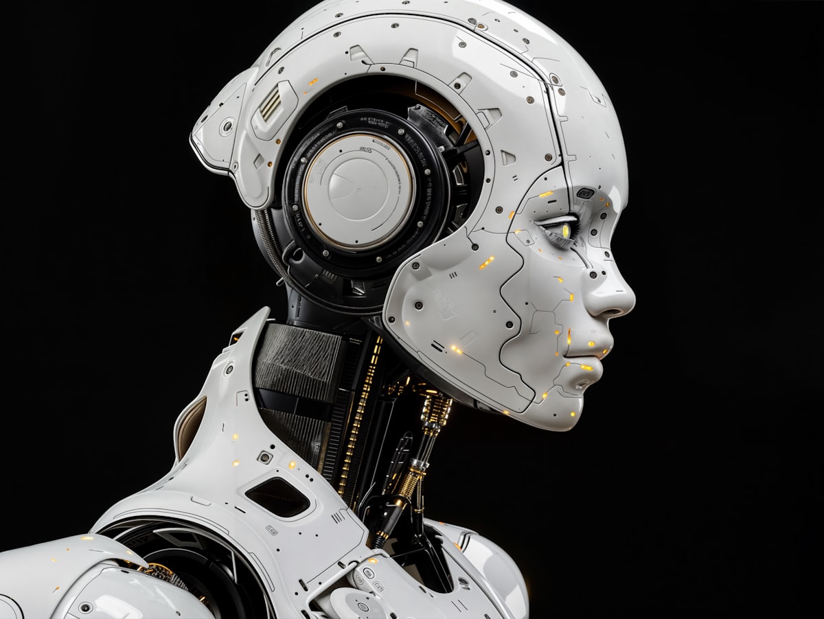 Robot humanoïde blanc debout